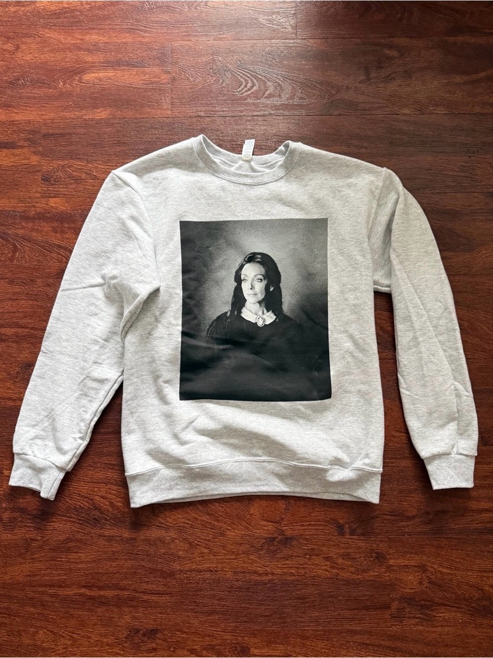 Oh Mary Broadway Grey Graphic Portrait Crewneck Sweatshirt